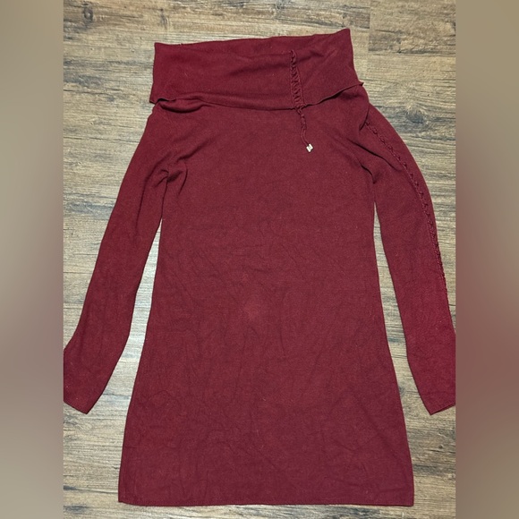 White House Black Market Maroon Knit Sweater Dress - Picture 3 of 8